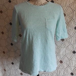 GUC Banana Republic Mint/White Striped Top S